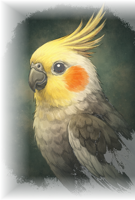 Ilustração decorativa de calopsita